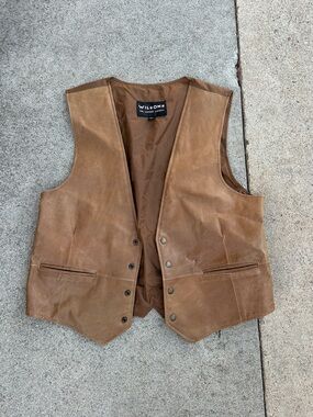 Wilson Tan/Brown Leather Vest for Men